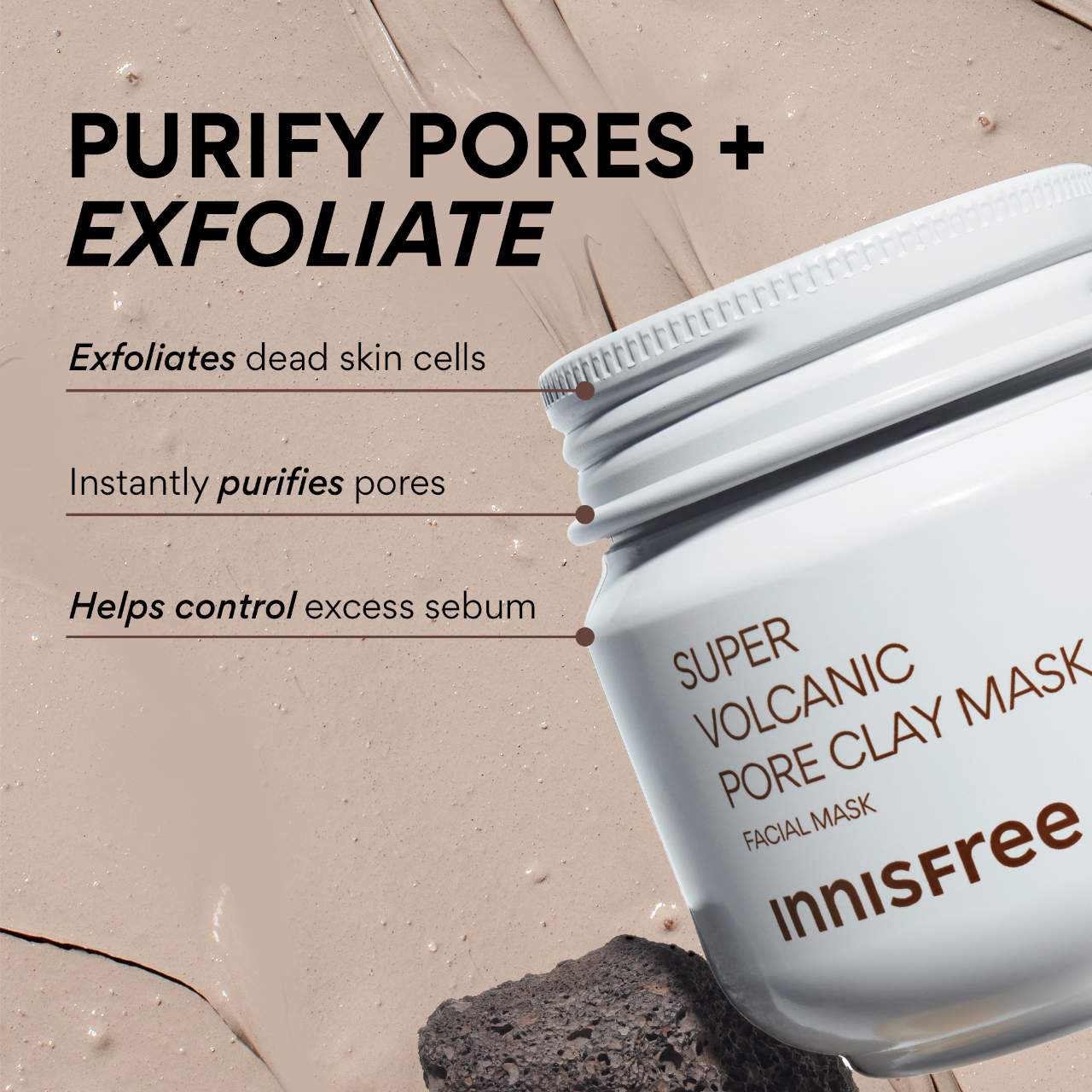 Super Volcanic AHA Pore Clearing Clay Mask