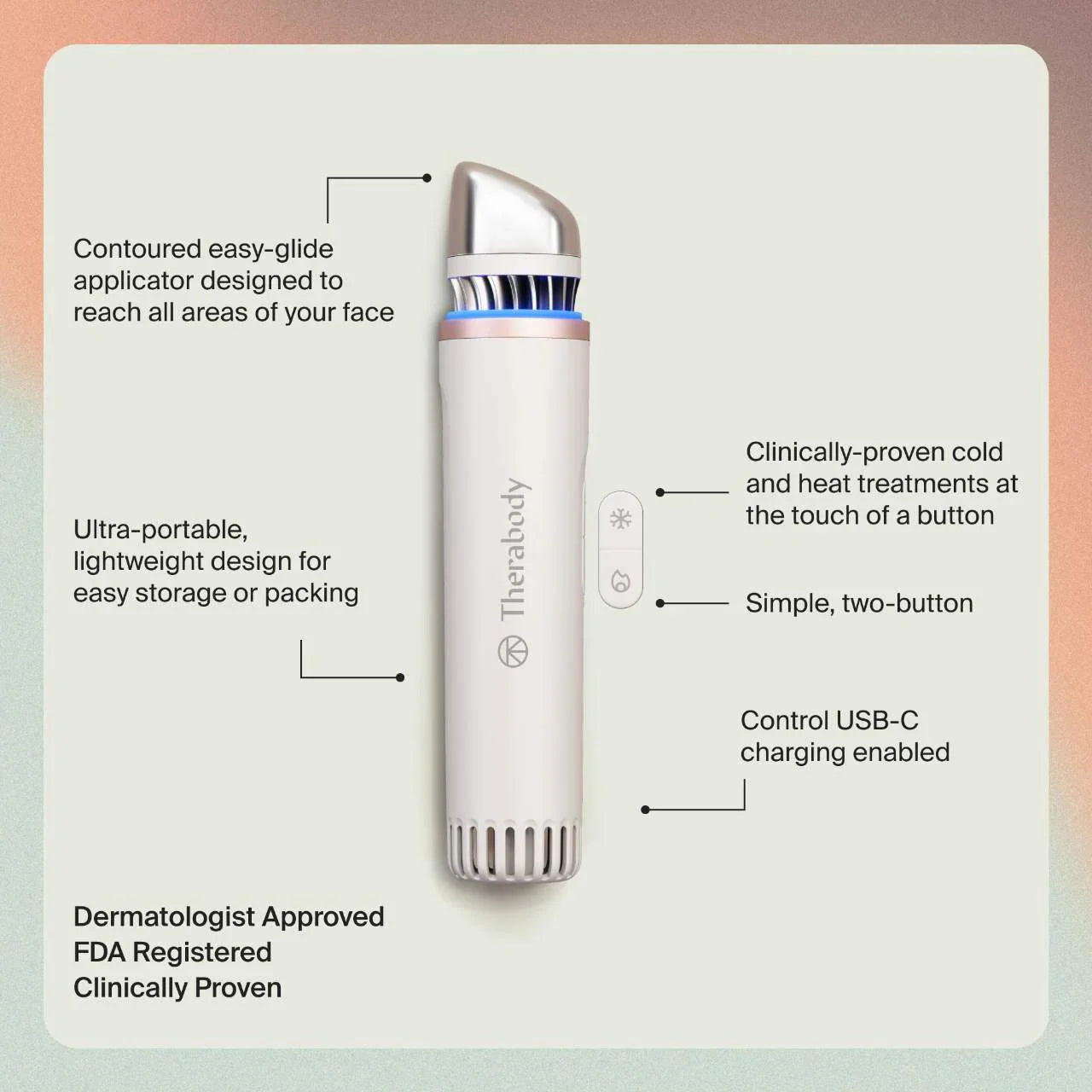TheraFace Depuffing Wand for Under Eye Bags & Dark Circles